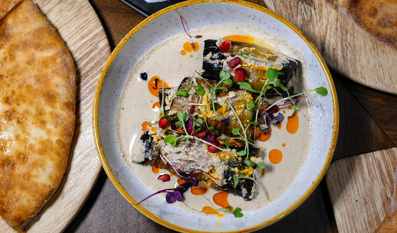 Georgian salad with walnut dressing and pomegranate